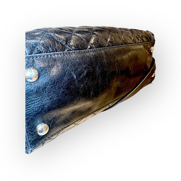 Michael Kors Black Quilted Leather Hippie Grommet Handbag - Picture 8 of 13